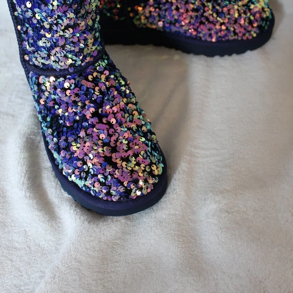 NEW WOMEN'S STELLAR SEQUIN RARE BLUE BOOTS‎